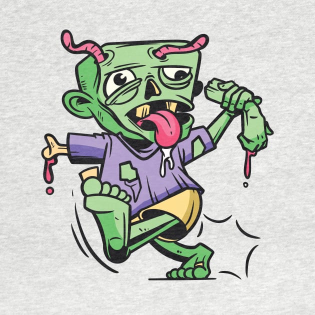 Cartoon Zombie Kid by SLAG_Creative